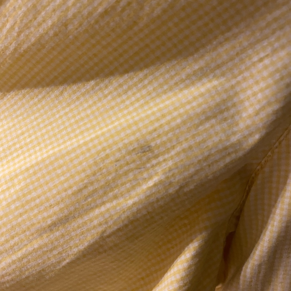 GAP Sz XL-pullover yellow & white gingham top with front pocket - Picture 5 of 5